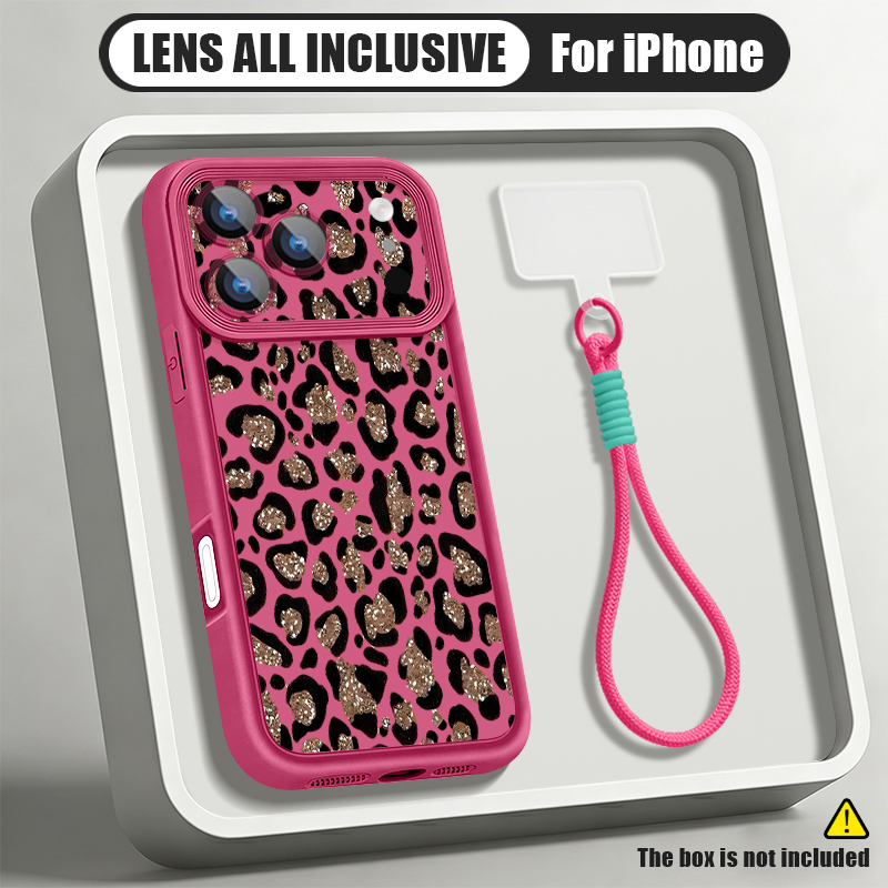 Usb Charger - Brown Leopard Printed Lanyard Phone Case