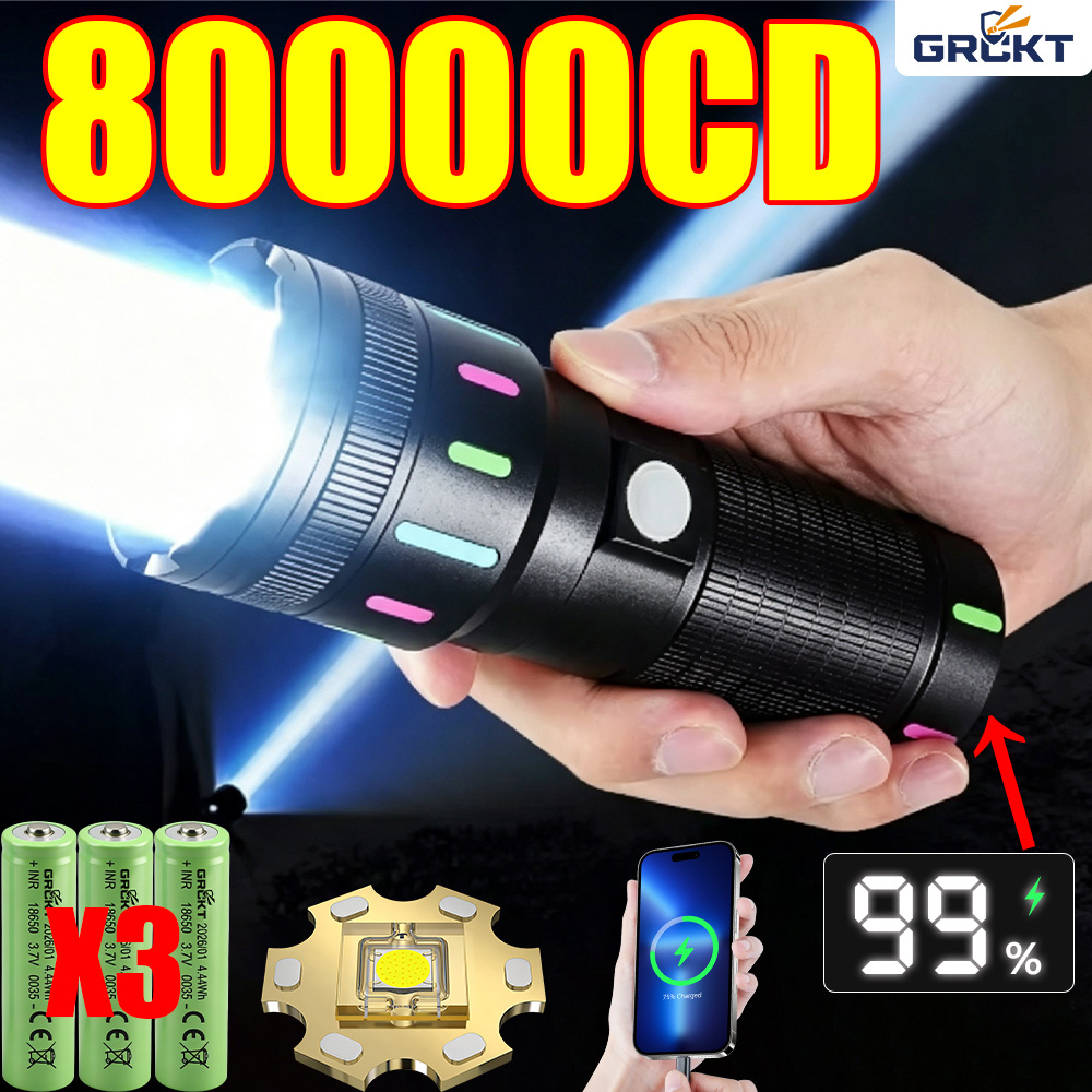 Power Bank - 80000CD Most Powerful LED Flashlight High
