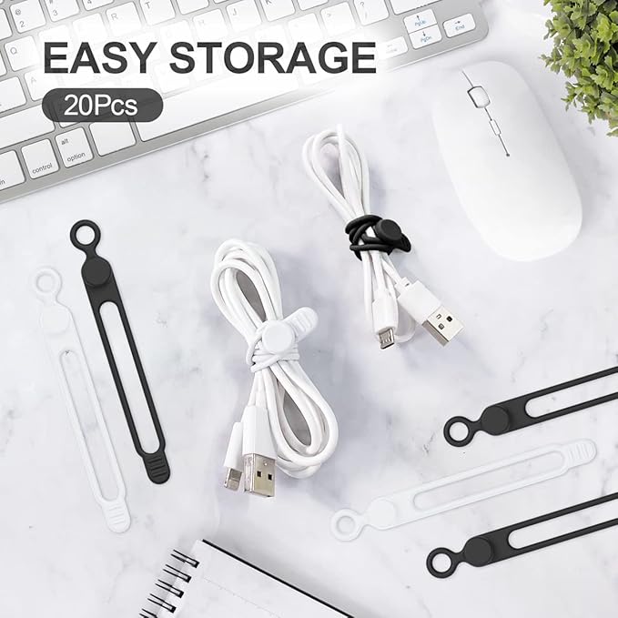 10pcs Silicone Cable Ties,Cord - огляд і ціна Cable Organizer
