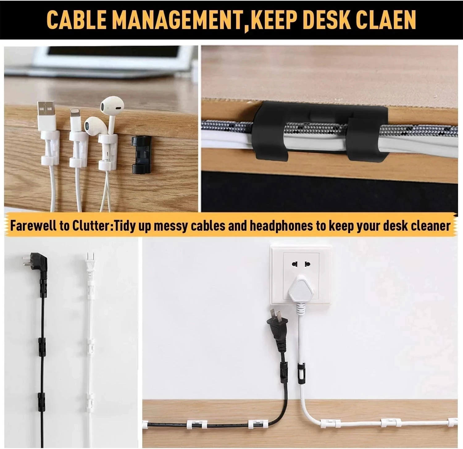 small Cable Organizer Clips Wi - огляд і ціна Cable Organizer
