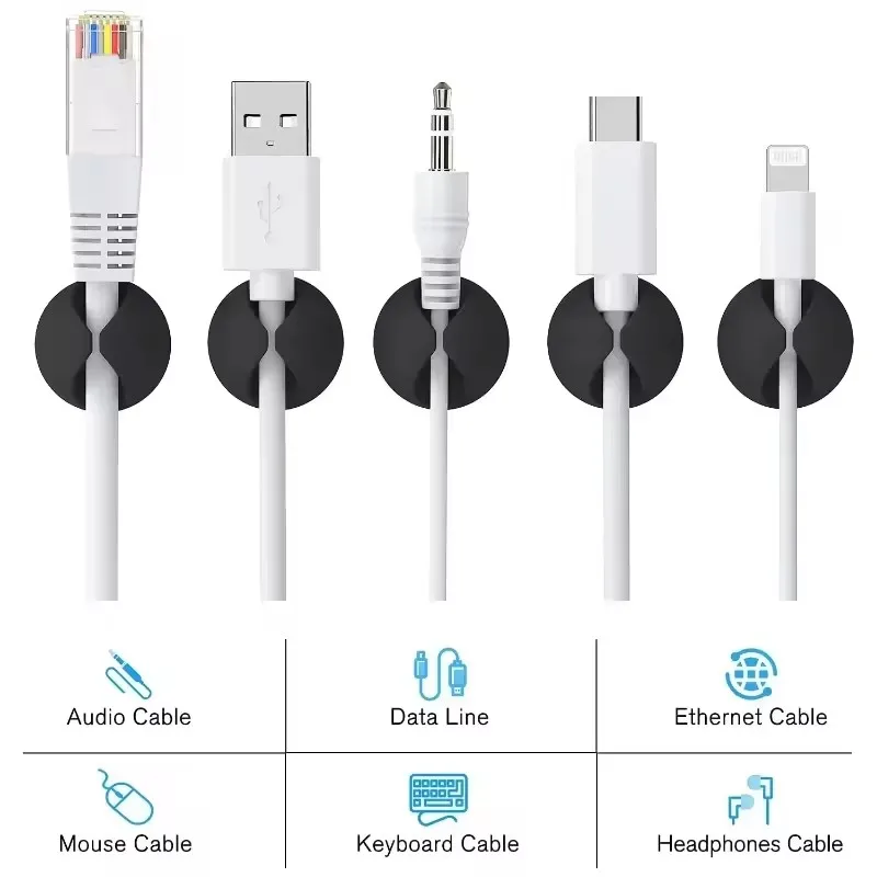 5/50Pcs Desktop Wall Cable Cli - огляд і ціна Cable Organizer